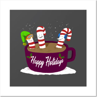 Happy Holidays Candy Cane Posters and Art